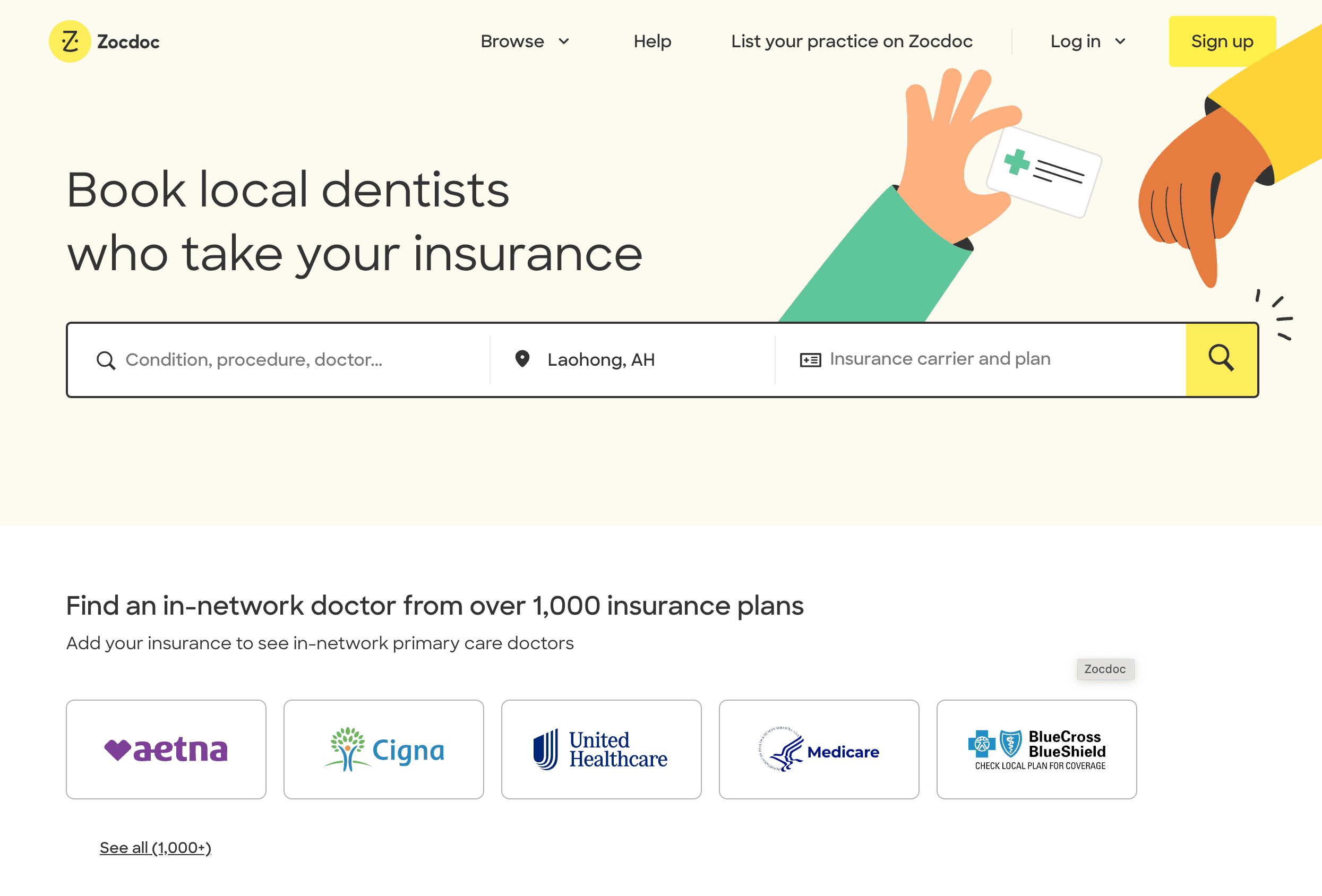 Zocdoc Screenshot